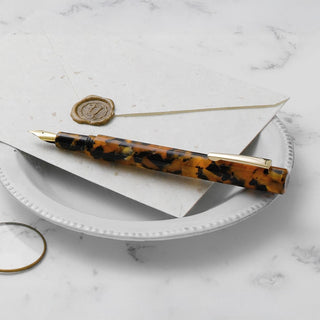 Hightide - Attache Marbled Fountain Pen (Brown) - KOHEZI