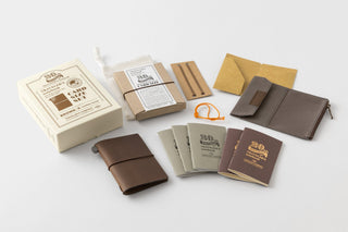 TRAVELER'S COMPANY - TRAVELER'S notebook Card Size 20th Anniversary Set (Brown) - KOHEZI
