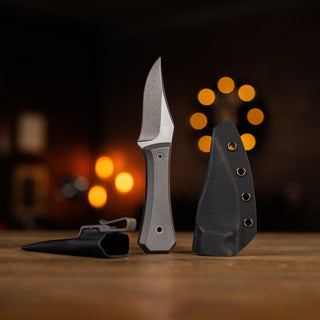 Big Idea Design - AUX MFG Ti Pocket Bowie Fixed Blade - KOHEZI