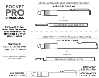 Big Idea Design - Brass & Copper Pocket Pro Pen (The Auto Adjusting EDC Pen) - KOHEZI