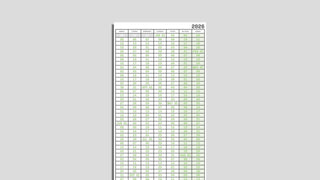 CW&T - Annual Week View Calendar - KOHEZI