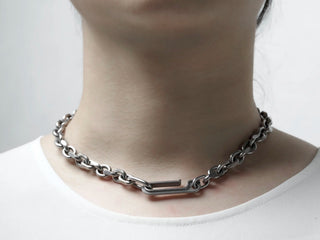 Drilling Lab - Framework Necklace｜FR-N01｜Matte Steel - KOHEZI