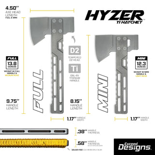 Exceed Designs - HYZER Titanium Hatchet - KOHEZI