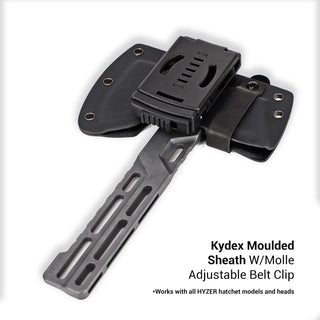 Exceed Designs - KYDEX Moulded HYZER Hatchet Sheath (Black) With Molle/Belt Clip - KOHEZI