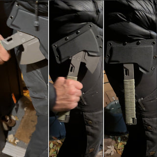 Exceed Designs - KYDEX Moulded HYZER Hatchet Sheath (Black) With Molle/Belt Clip - KOHEZI