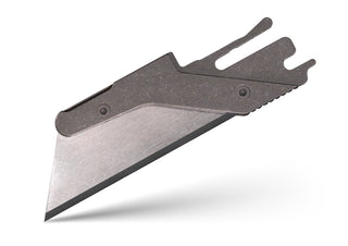 Exceed Designs - TiRant ULTRA HotSwap™ RAZOR Blade Holder W/Full - Edge Usability (Stonewashed 6AL - 4V Titanium) W/Milled Flat Choil Jimping - KOHEZI