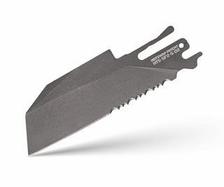 Exceed Designs - TiRant ULTRA HotSwap™ Serrated ‘Wharnie’ Wharncliffe Blade Replacement (Stonewashed D2 Tempered HRC 61+) - KOHEZI