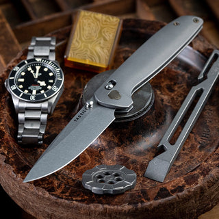 Tactile Knife Co. - Stonewashed + Bronze Maverick - KOHEZI
