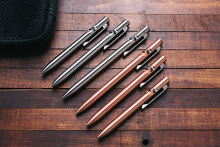 Tactile Turn - Lefty Slim Bolt Action Pen (Titanium) - KOHEZI