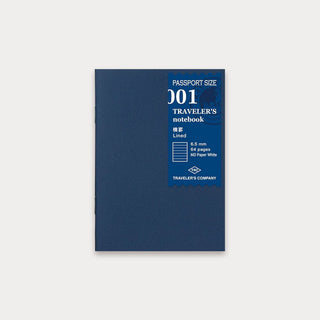 TRAVELER'S COMPANY - 001 Lined Refill TRAVELER'S notebook (Passport Size) - KOHEZI