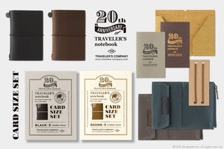 TRAVELER'S COMPANY - TRAVELER'S notebook Card Size 20th Anniversary Set (Brown) - KOHEZI
