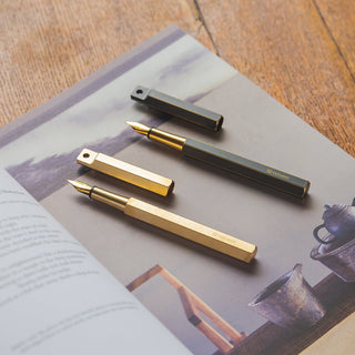 YSTUDIO - Classic Revolve Portable Fountain Pen (Brass) - KOHEZI