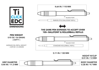 Big Idea Design - Ti Click EDC Pen - KOHEZI