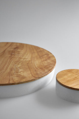 Studiokyss - White Small Round Concrete Container - KOHEZI