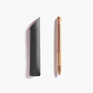 Wingback - Leather Pen/Pencil Sleeve (Charcoal) - KOHEZI