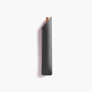 Wingback - Leather Pen/Pencil Sleeve (Charcoal) - KOHEZI